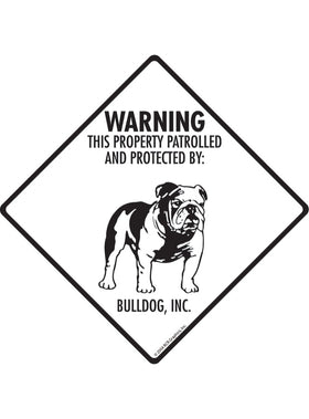 Bulldog - Warning! Property Sign or Sticker