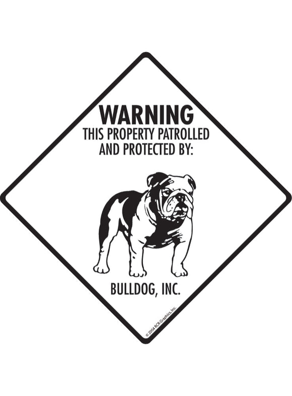 Bulldog - Warning! Property Sign or Sticker
