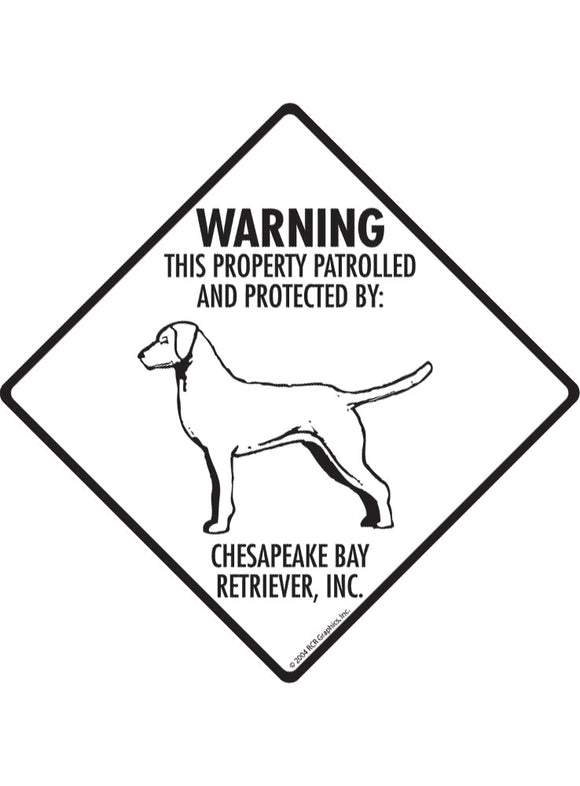 Chesapeake Bay Retriever - Warning! Property Sign or Sticker