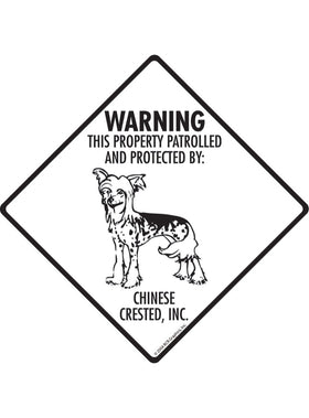 Chinese Crested - Warning! Property Sign or Sticker