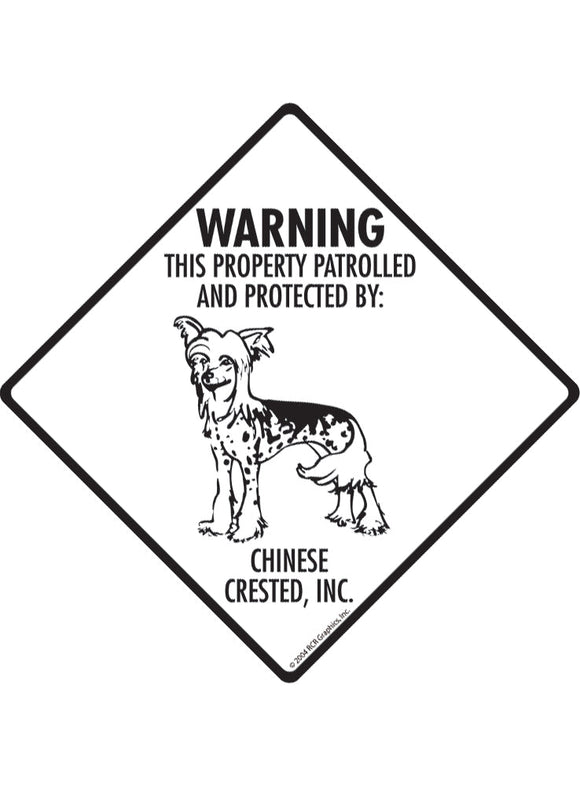 Chinese Crested - Warning! Property Sign or Sticker