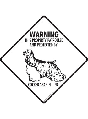 Cocker Spaniel - Warning! Property Sign or Sticker