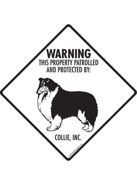 Collie - Warning! Property Sign or Sticker