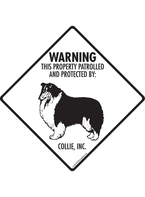 Collie - Warning! Property Sign or Sticker