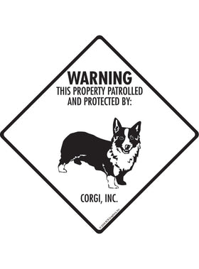 Corgi - Warning! Property Sign or Sticker