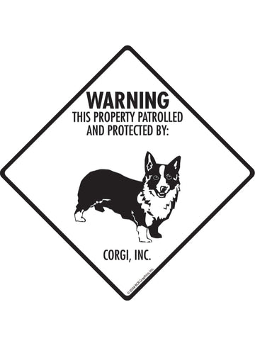 Corgi - Warning! Property Sign or Sticker