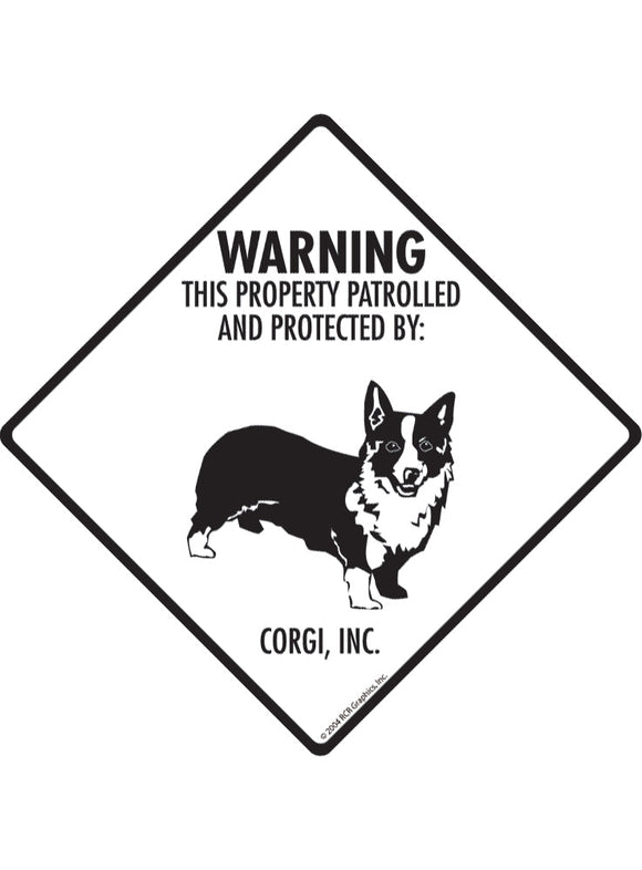 Corgi - Warning! Property Sign or Sticker