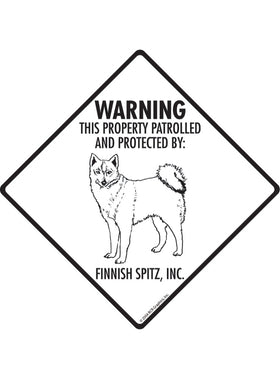 Finnish Spitz - Warning! Property Sign or Sticker