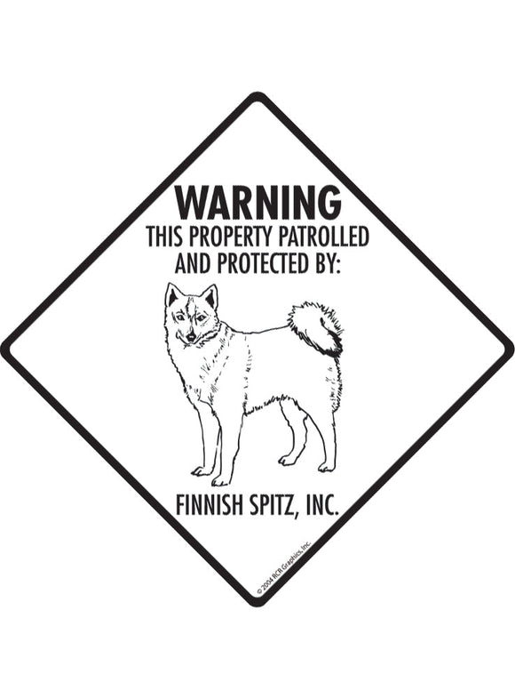 Finnish Spitz - Warning! Property Sign or Sticker