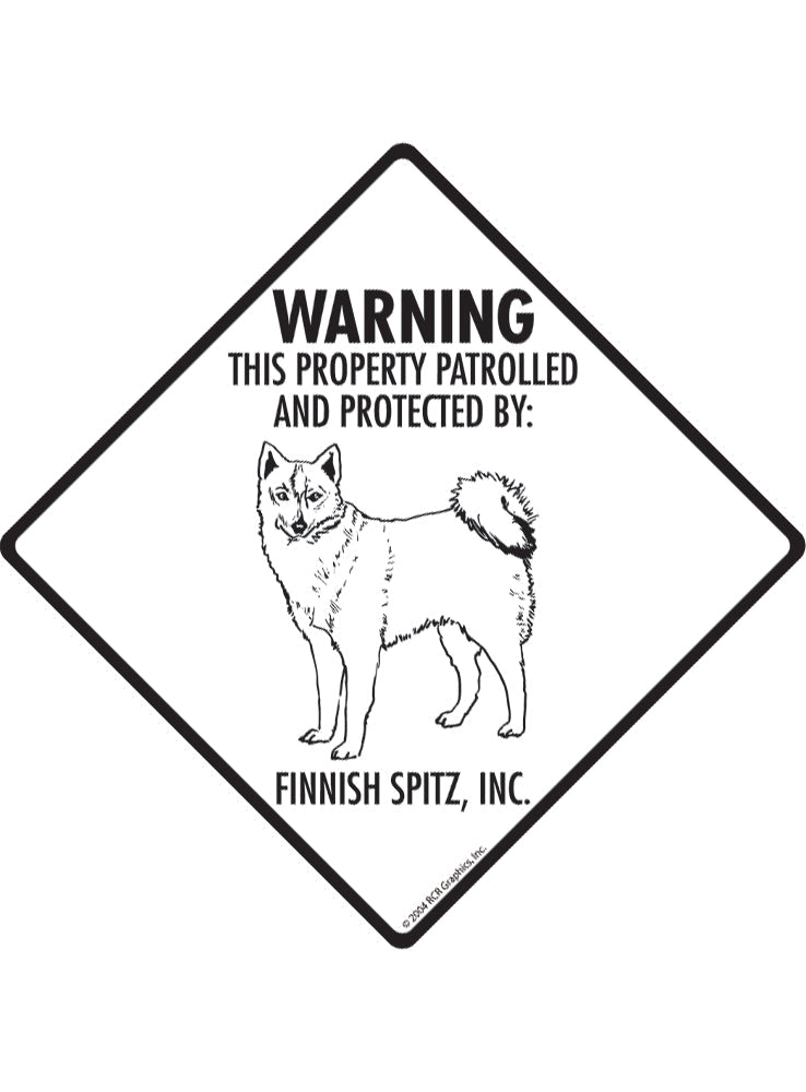 Finnish Spitz - Warning! Property Sign or Sticker