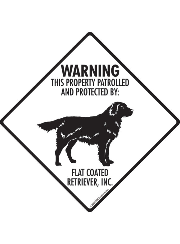 Flat-Coated Retriever - Warning! Property Sign or Sticker
