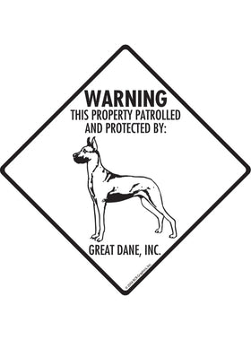 Great Dane - Warning! Property Sign or Sticker