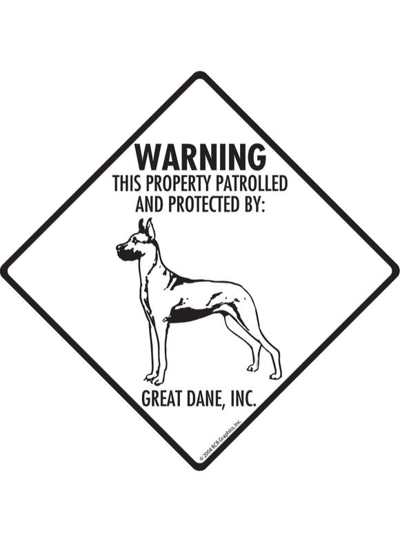 Great Dane - Warning! Property Sign or Sticker