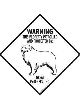 Great Pyrenees - Warning! Property Sign or Sticker