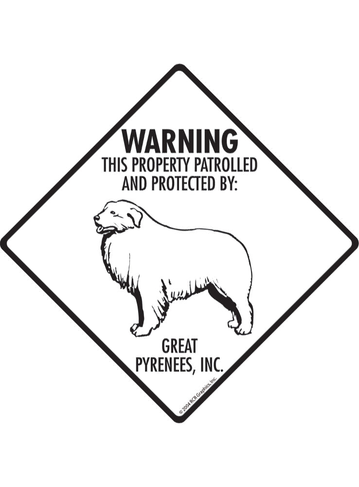 Great Pyrenees - Warning! Property Sign or Sticker