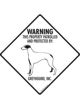 Greyhound - Warning! Property Sign or Sticker
