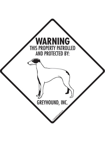 Greyhound - Warning! Property Sign or Sticker