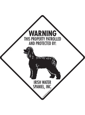 Irish Water Spaniel - Warning! Property Sign or Sticker