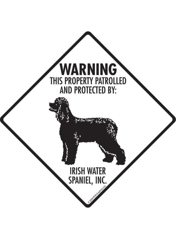 Irish Water Spaniel - Warning! Property Sign or Sticker