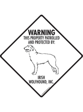 Irish Wolfhound - Warning! Property Sign or Sticker