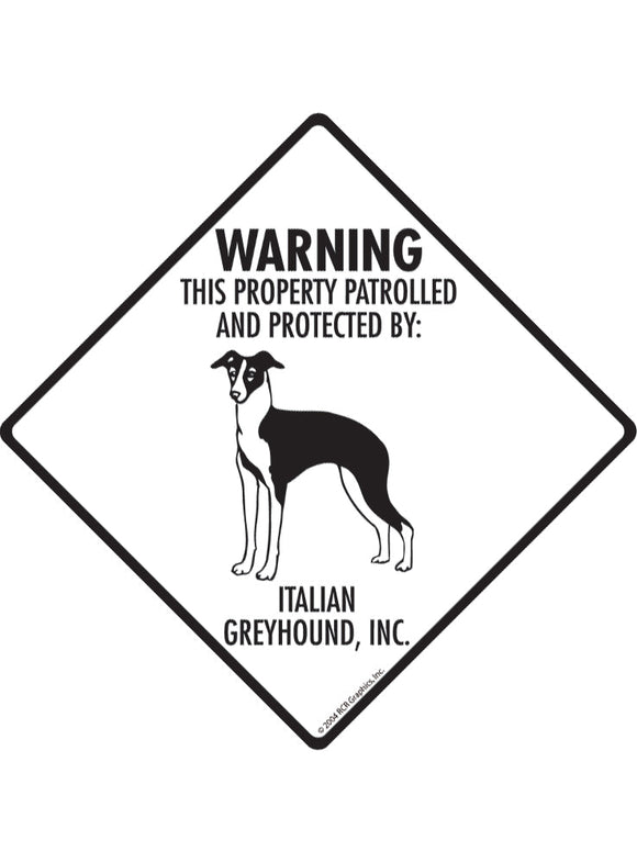Italian Greyhound - Warning! Property Sign or Sticker