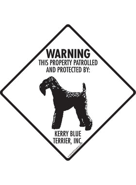 Kerry Blue Terrier - Warning! Property Sign or Sticker
