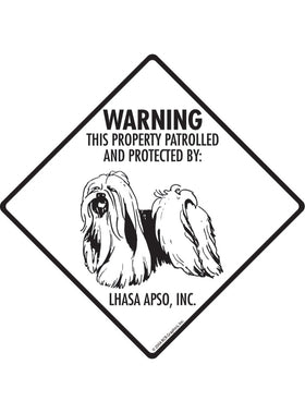 Lhasa Apso - Warning! Property Sign or Sticker