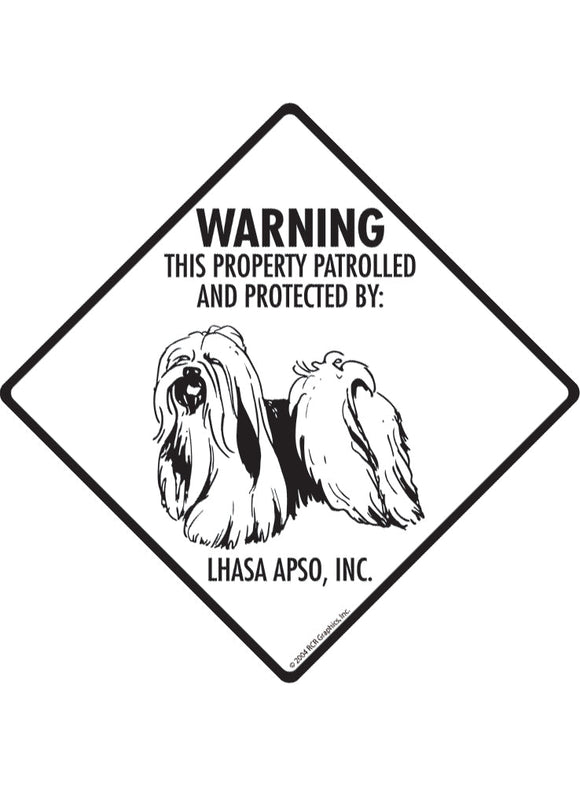 Lhasa Apso - Warning! Property Sign or Sticker