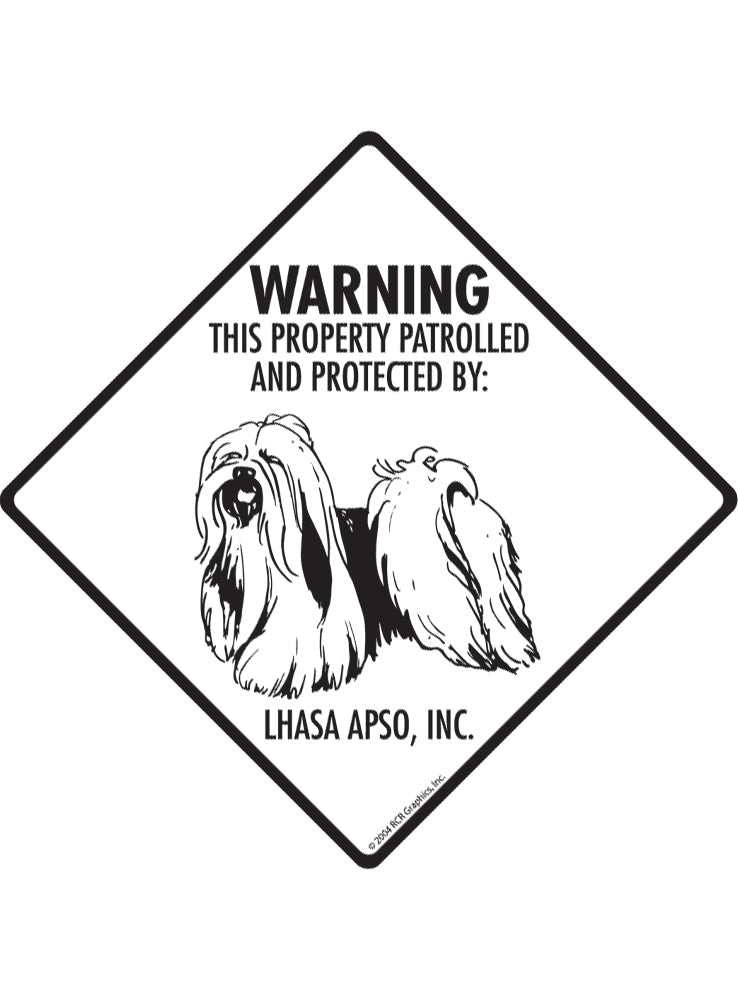 Lhasa Apso - Warning! Property Sign or Sticker