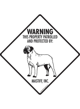 Mastiff - Warning! Property Sign or Sticker