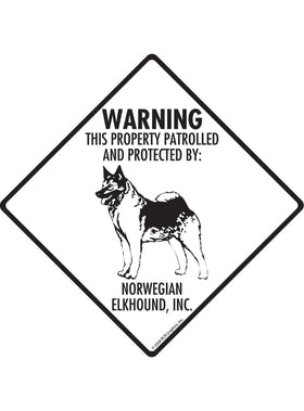 Norwegian Elkhound - Warning! Property Sign or Sticker