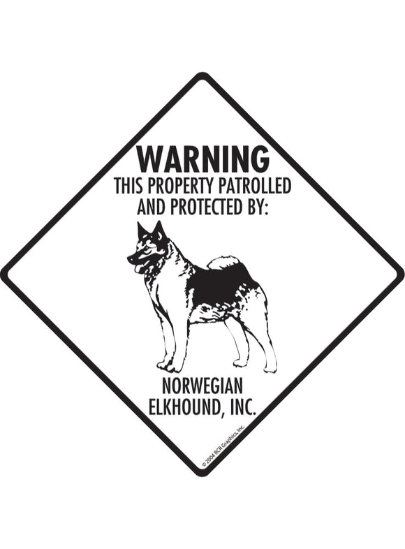 Norwegian Elkhound - Warning! Property Sign or Sticker