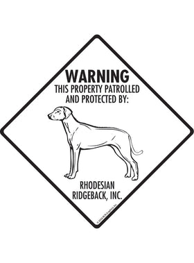 Rhodesian Ridgeback - Warning! Property Sign or Sticker