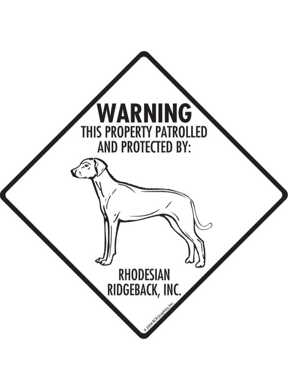 Rhodesian Ridgeback - Warning! Property Sign or Sticker