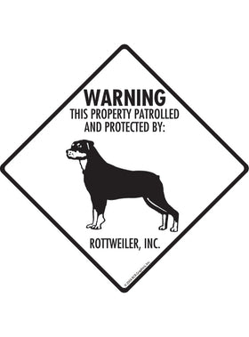 Rottweiler - Warning! Property Sign or Sticker
