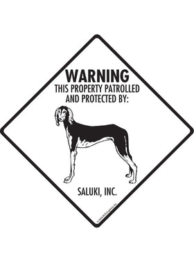 Saluki - Warning! Property Sign or Sticker