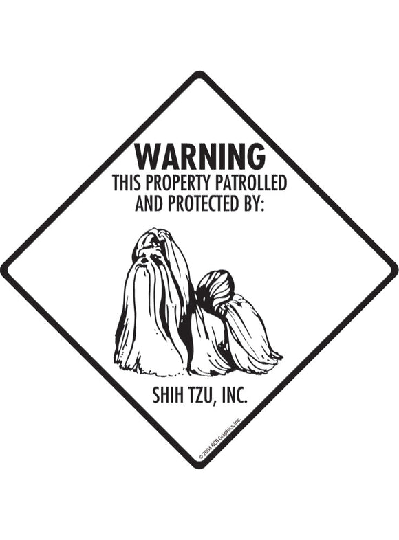 Shih Tzu - Warning! Property Sign or Sticker
