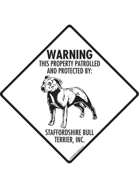 Staffordshire Bull Terrier - Warning! Property Sign or Sticker