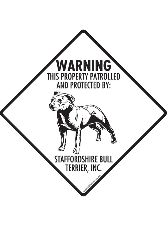 Staffordshire Bull Terrier - Warning! Property Sign or Sticker