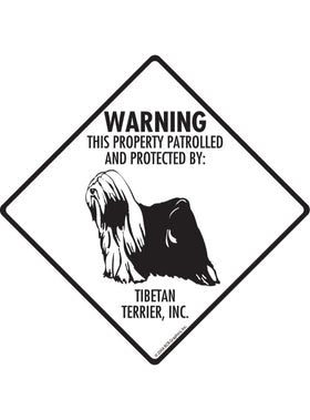 Tibetan Terrier - Warning! Property Sign or Sticker
