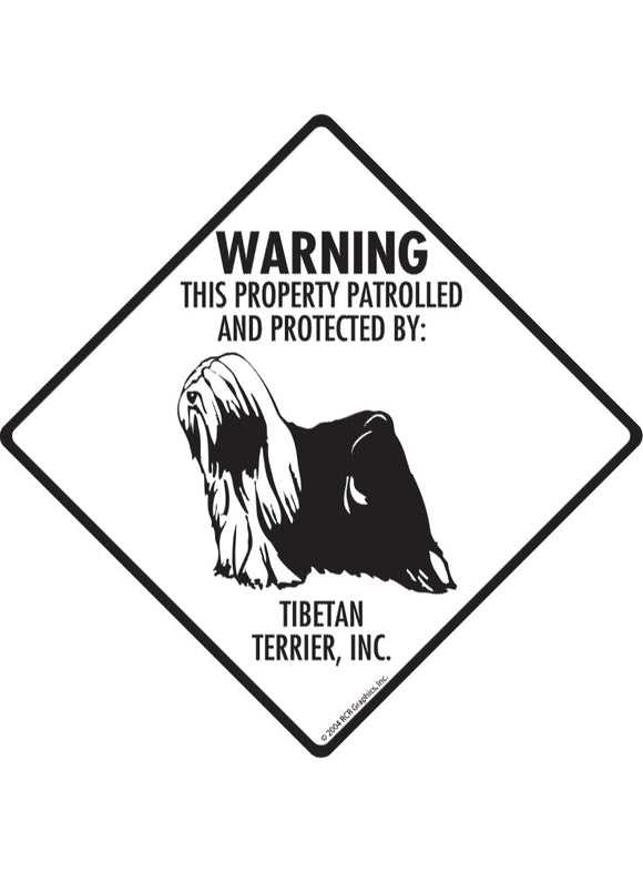 Tibetan Terrier - Warning! Property Sign or Sticker