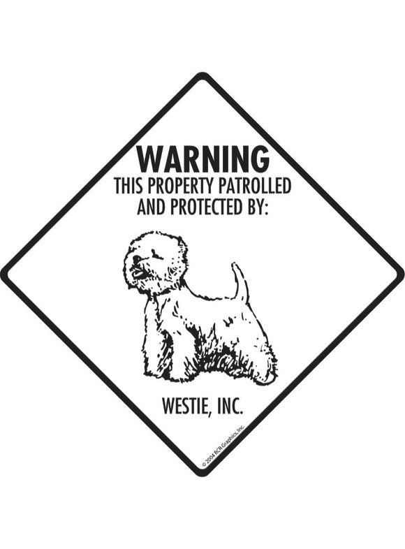 Westie - Warning! Property Sign or Sticker