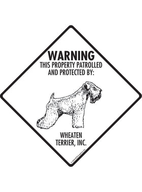 Wheaten Terrier - Warning! Property Sign or Sticker