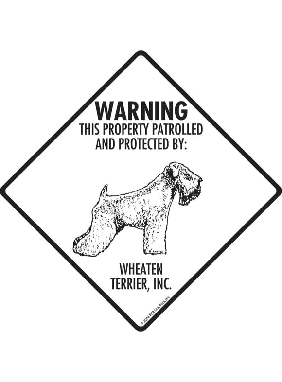 Wheaten Terrier - Warning! Property Sign or Sticker