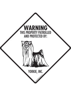 Yorkshire Terrier - Warning! Property Sign or Sticker