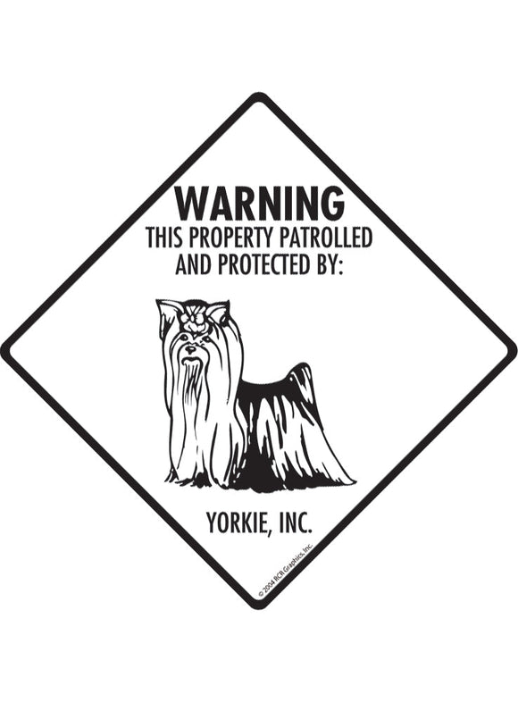 Yorkshire Terrier - Warning! Property Sign or Sticker