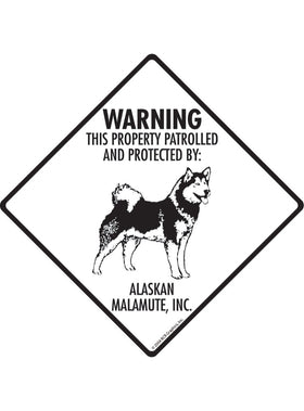 Alaskan Malamute - Warning! Property Sign or Sticker