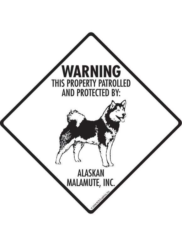 Alaskan Malamute - Warning! Property Sign or Sticker