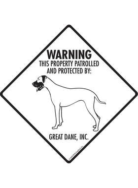 Great Dane - Warning! Property Sign or Sticker