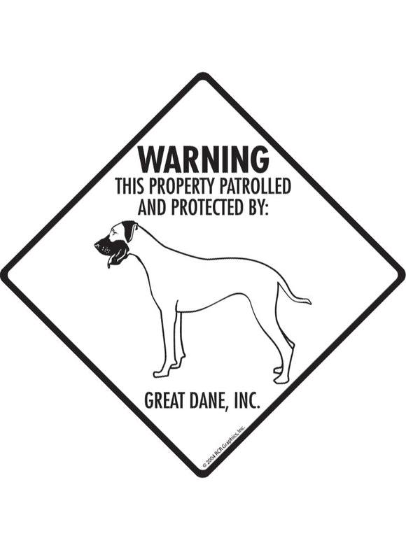 Great Dane - Warning! Property Sign or Sticker